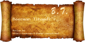 Beerman Tihamér névjegykártya